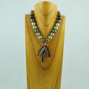Pearl & Black-tipped Oyster Pearl Necklace